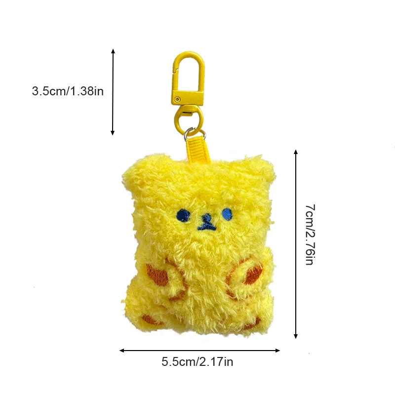 Cute Cartoon Bear Plush Keychain Stuffed Doll Keyring Lovely Backpack Pendant Bag Hanging Decoration For Couple Gifts