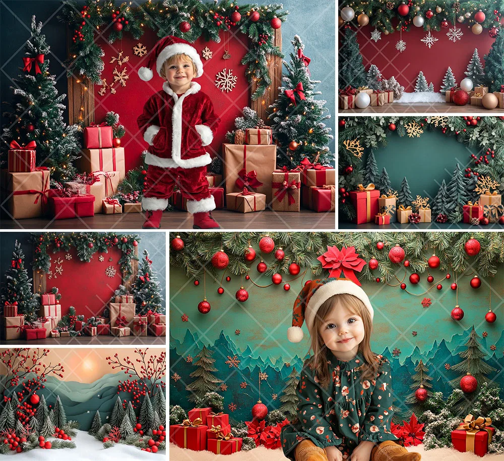 Mehofond Photography Background Winter Christmas Wonderland Xmas Tree Kids Family Holiday Portrait Decor Backdrop Photo Studio