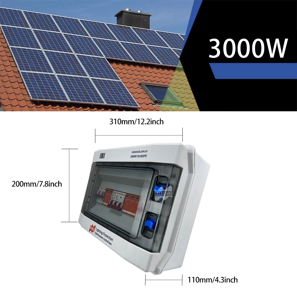 Imagem -02 - Caixa de Distribuição dc Proteção contra Surtos Energia e Vento Sistema Híbrido de Geração de Energia 12v 24v 48v