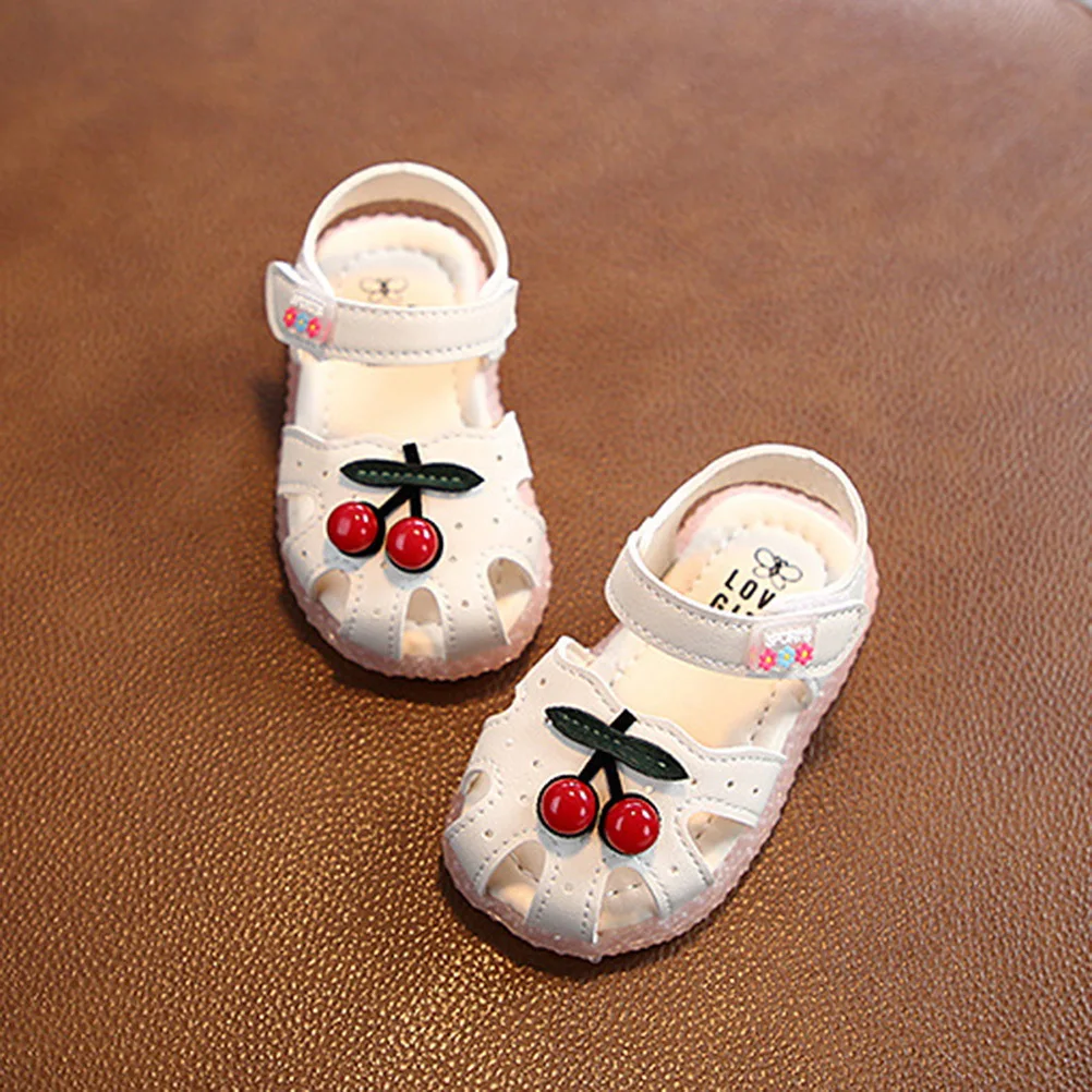 

1 Pair Kids Summer Sandals Cherry Pattern Soft Bottom Breathable Baby Girl Shoes Lightweight Wear-Resistant Sandal For Toddlers