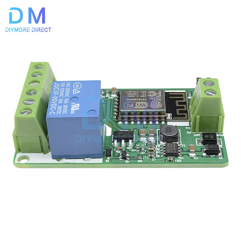 DC 7V-30V WiFi Relay Module Wireless Switch 10A 220V ESP8266 ESP-12F WIFI Delay Relay Remote Comtrol for Smart Intelligent Home