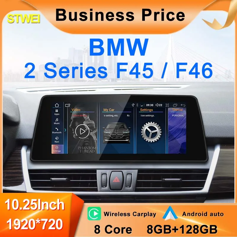 

2024 New ID6 ID7 ID8 UI Android System Wireless Carplay AUTO For BMW 2Series F45 F46 NBT EVO Car Video Players Gps Navigation