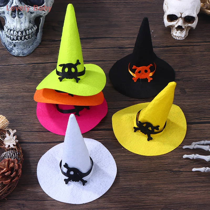 【BBS-7】 3 pezzi di casa delle bambole in miniatura mini cappelli di feltro di colore per la decorazione della casa di Halloween accessori per bambole bambini giocano giocattoli cappelli