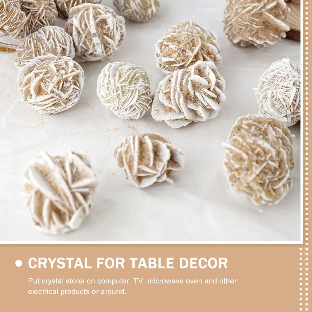 5Pcs Desert Rose Crystal Specimen Irregular Crystal Stone Ornament for Desktop Decor Home Office Tabletop Feng Shui Adornment