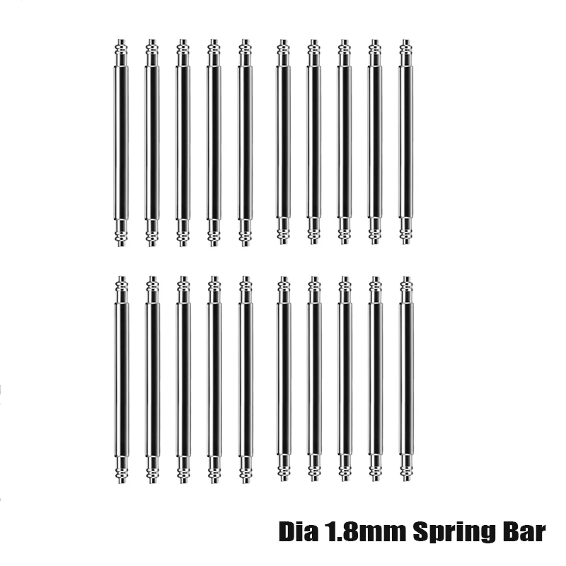 10PCS Spring Bar Dia 1.5mm 1.8mm Watch Band Link Pins fits Width 12mm-28mm Watch Strap Bracelet 316L Stainless Steel Links Pins