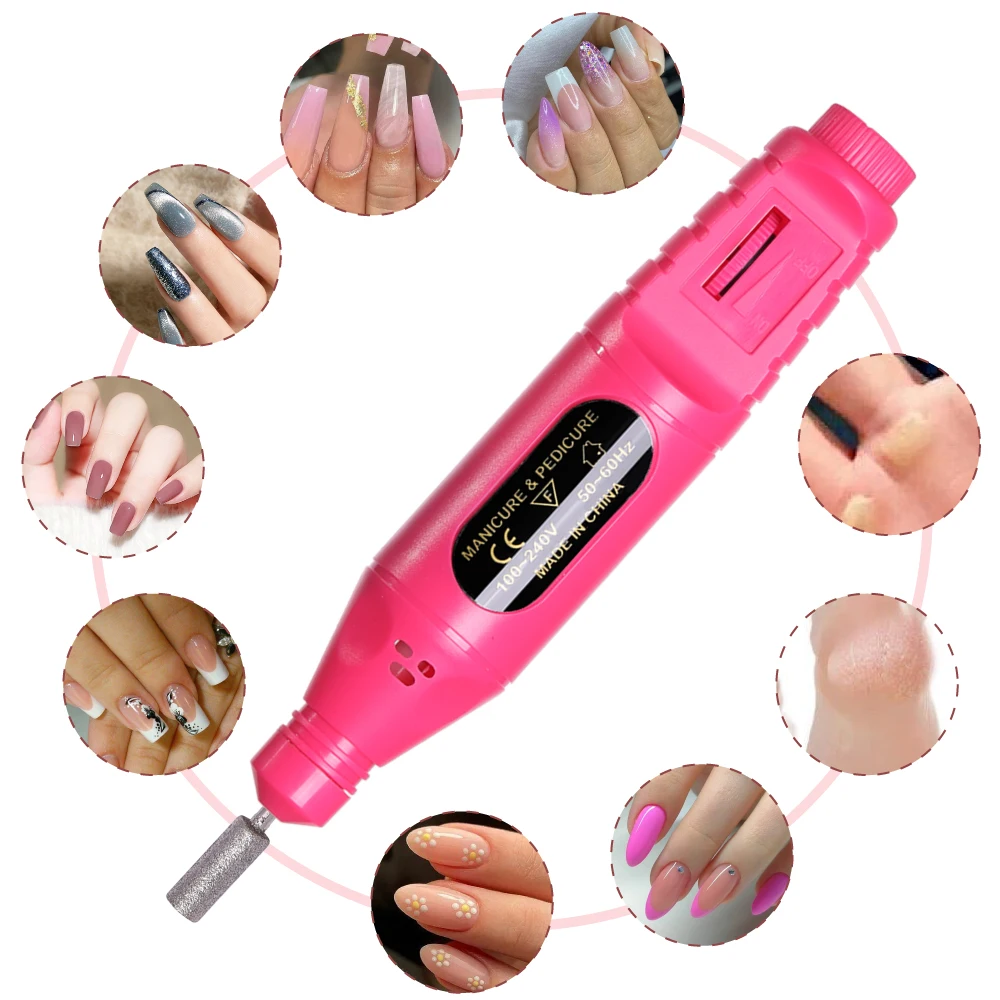 LULAA-taladro eléctrico profesional para uñas, herramientas de manicura, juego de taladro para pedicura, lima de uñas portátil, equipo de taladro para uñas