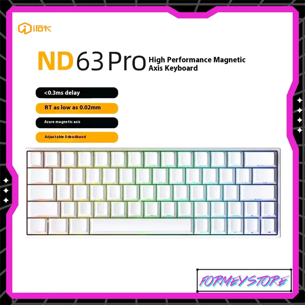 Irok ND63 Pro Hot Swap RGB 8KHz Wired ABS Keycaps RT Keyboard Magnetic Switch Mechanical Keyboard Esports Gamer PC Gaming gifts