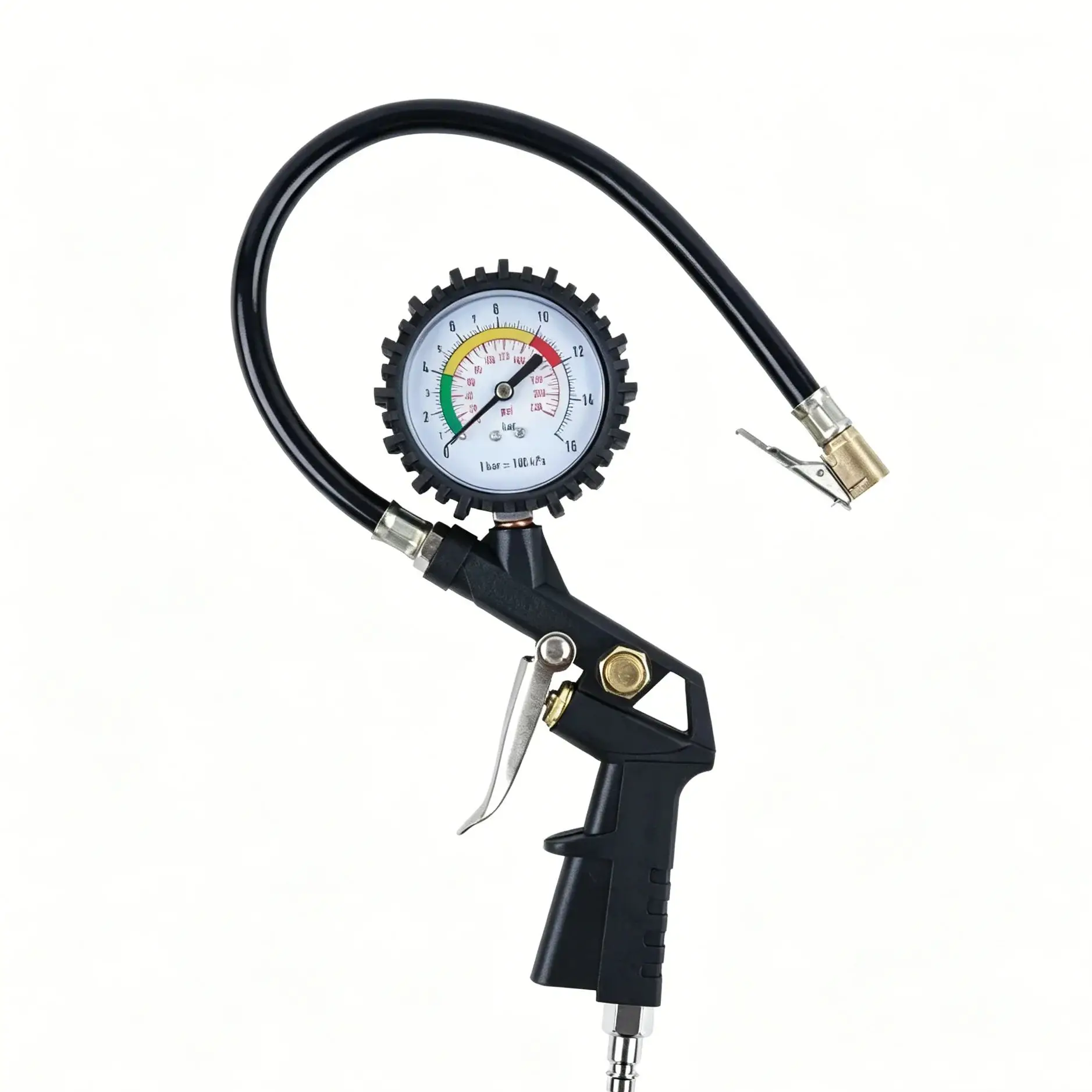 EU Interface Tire Pressure Gauge Car Motorcycle SUV Inflator Pump Repair Tool Pressure Gun Type for Air Compressor