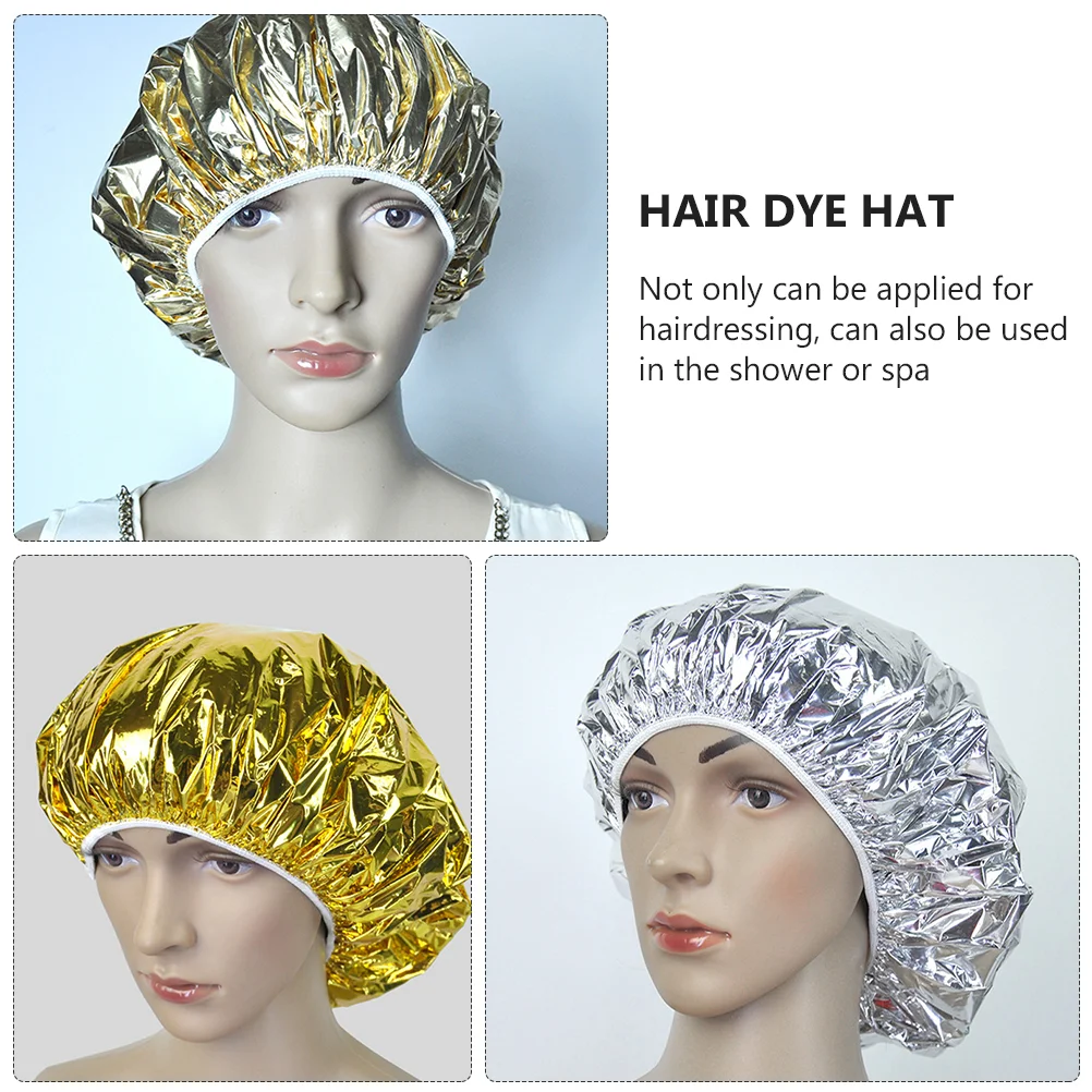 5 Pcs Caps Hairdressing Insulation Hat Women Deep Conditioning Heating Aluminium Foil Dye Coloring Silver