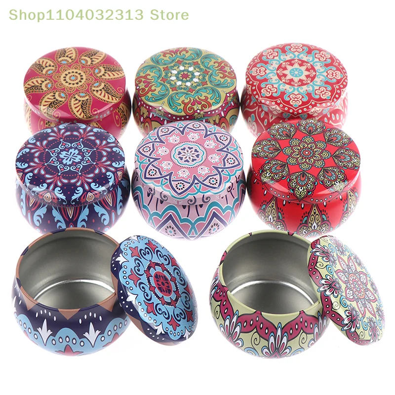 1PC New Candy Box Drum-shaped Cookie Box Party Supply Tea Pot Tin Box Jewelry Box Storage on tin cans and candy tankers