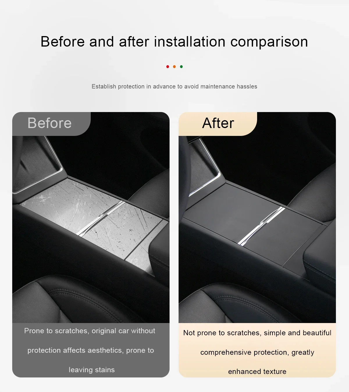 For Tesla Model Y Juniper Car Central Control Panel Electrostatic Adsorption Protective Patch Model 3 Highland Console Protector