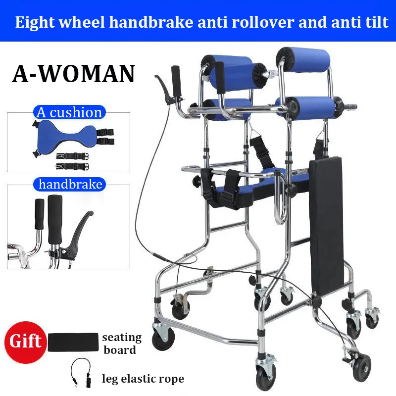 Upgrade The Eight Wheeled Walking Bike, A Walking Aid For Elderly Lower Limb Training Rehabilitation Standing Stand