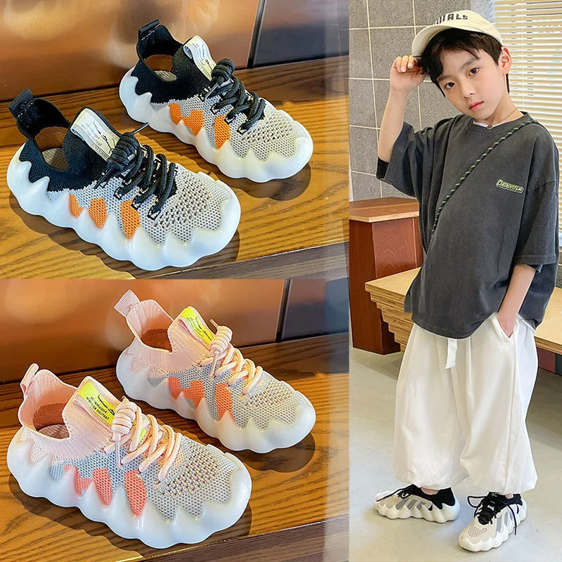 

Children's Sports Shoes Summer 2022 New Mesh Shoes Breathable Mesh Shoes Spring and Autumn Coconut Shoes Boy's Shoes