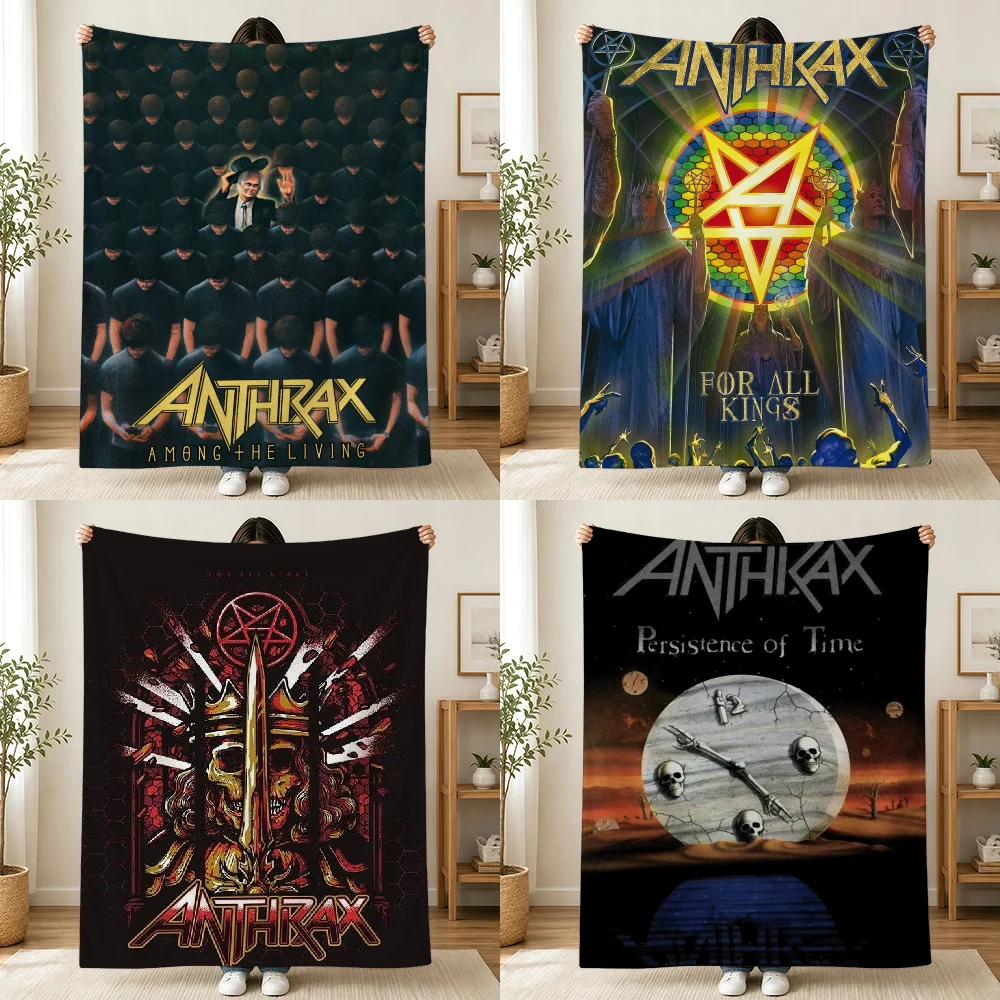 A-AnthraxS-ES Heavy Rock Band Blanket Printed Flannel Soft Warm Cozy Season Nap Bed Sofa Travel Camping Gift Adults Kids