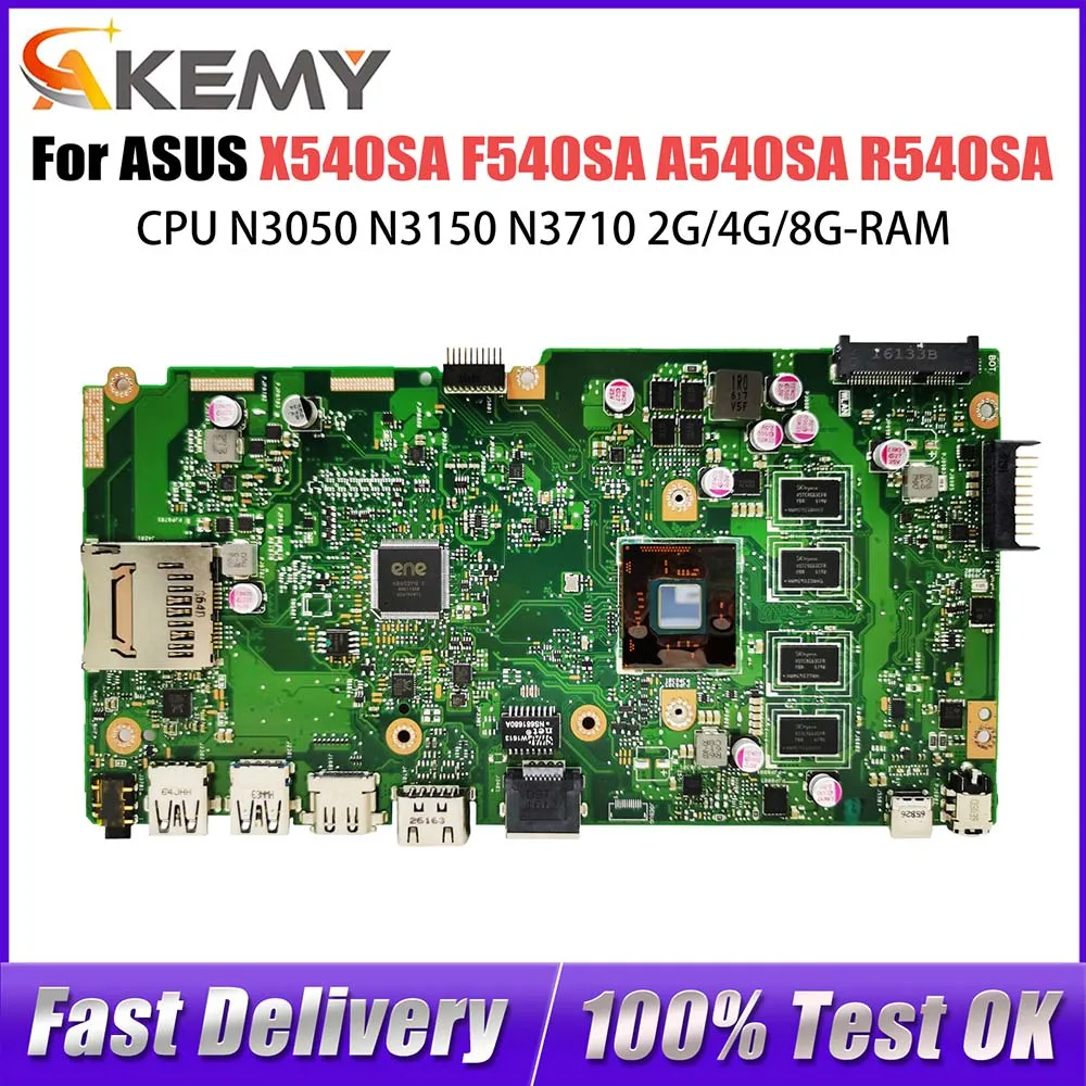 

X540SA Motherboard For ASUS PLACA X540SAA X540S F540S X540 REV 2.1 N3050 N3700 N3710 CPU 2G/4GB/8G Laptop Mainboard 100% OK