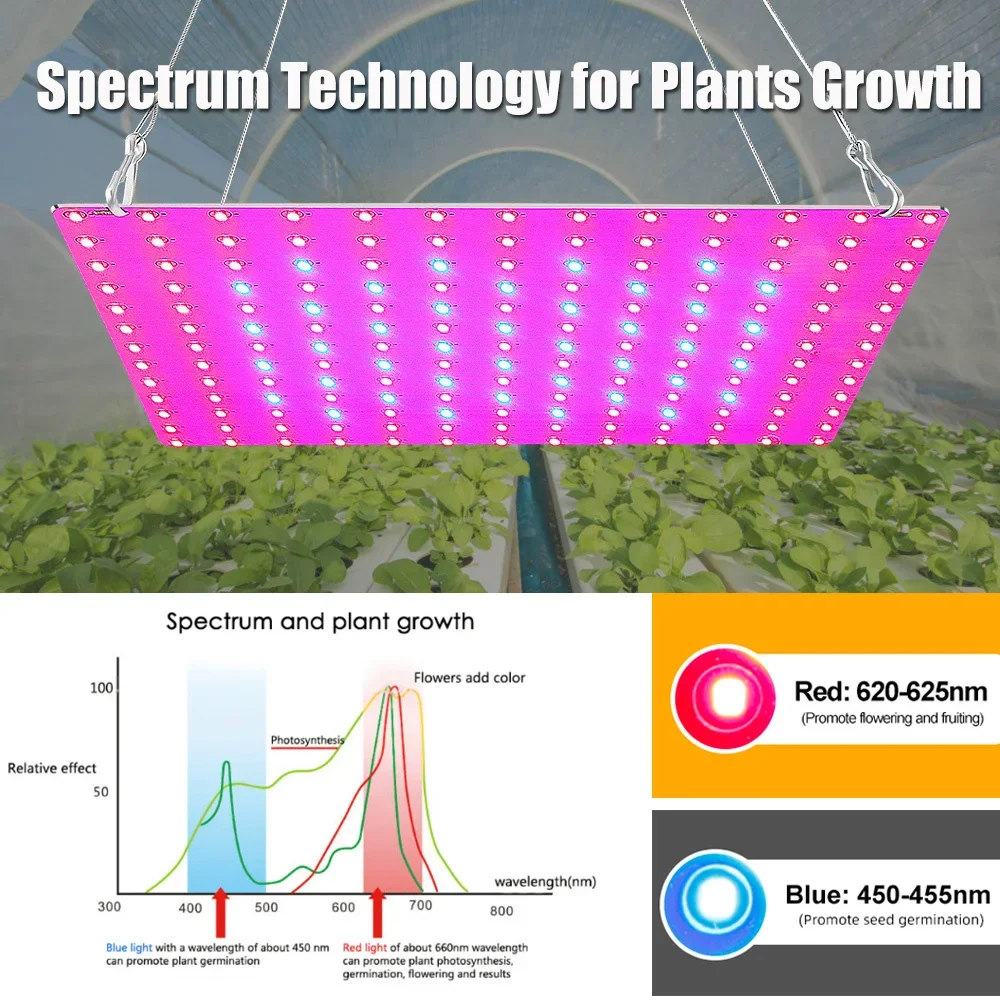 LED Hidropônico Planta Crescer Luz, 1000W, 2000W, Espectro Completo, Lâmpada Crescente, Interior Phyto Veg Flor, Painel Ultrafino, Phytolamp