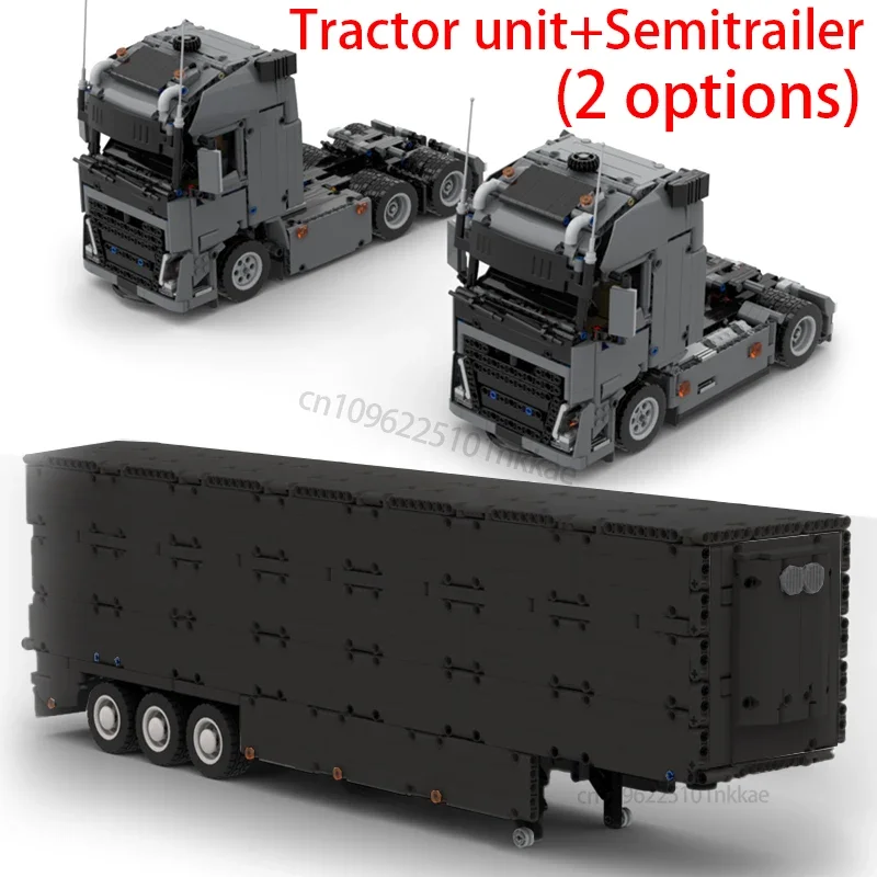 Novo moc caminhão resistente técnico 4x4 ou 6x4 unidade de trator semitrailer recipiente blocos de construção diy veículo tijolos brinquedos presentes