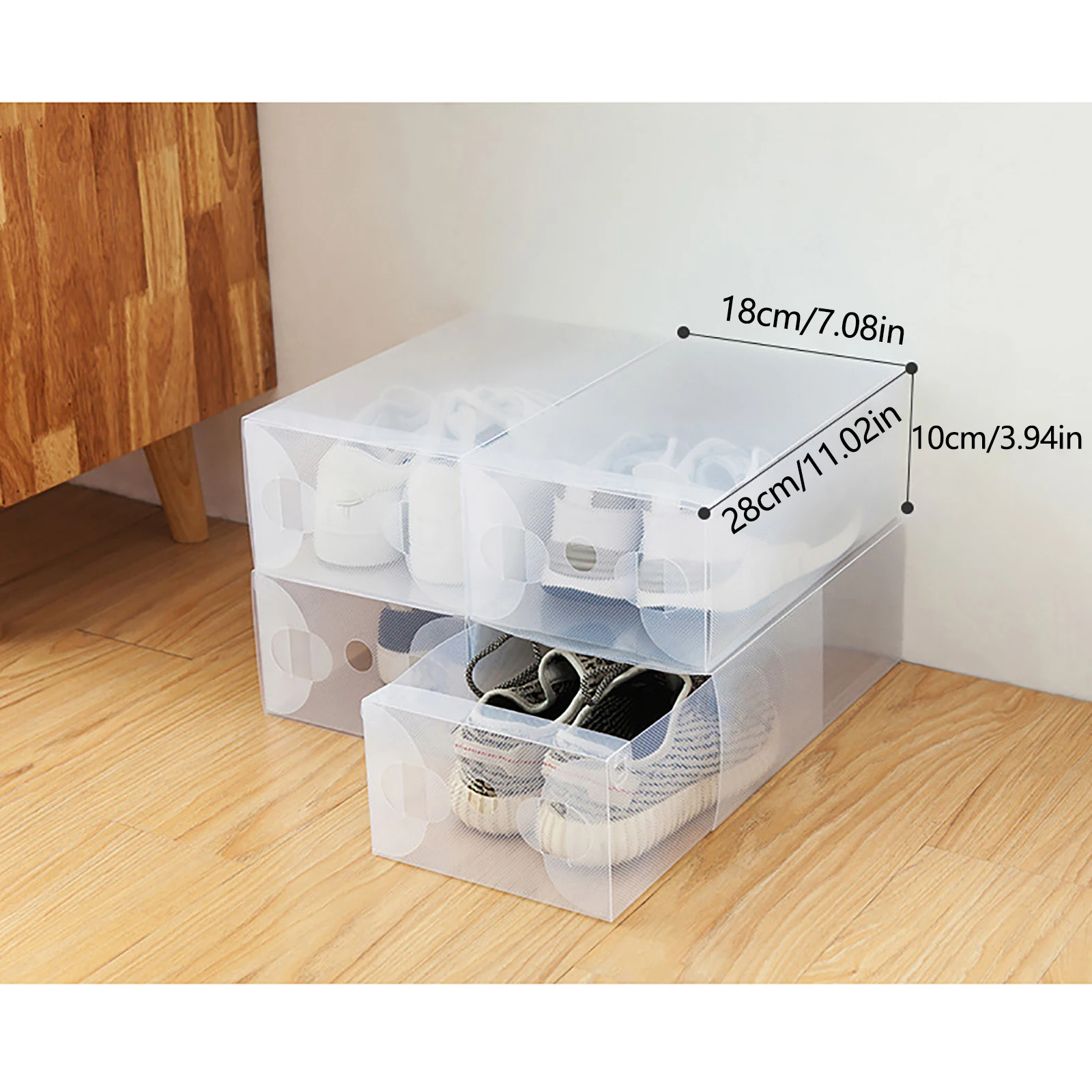 20pcs Transparent Shoes Storage Boxes Foldable Cabinet Organizer Rack for Women Men