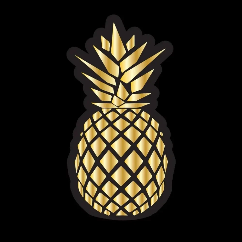 Personality Car Decal FOIL PINEAPPLE Modeling Sticker PVC Car Motorcycle Laptop Waterproof Decorative Accessories 6cm*13cm