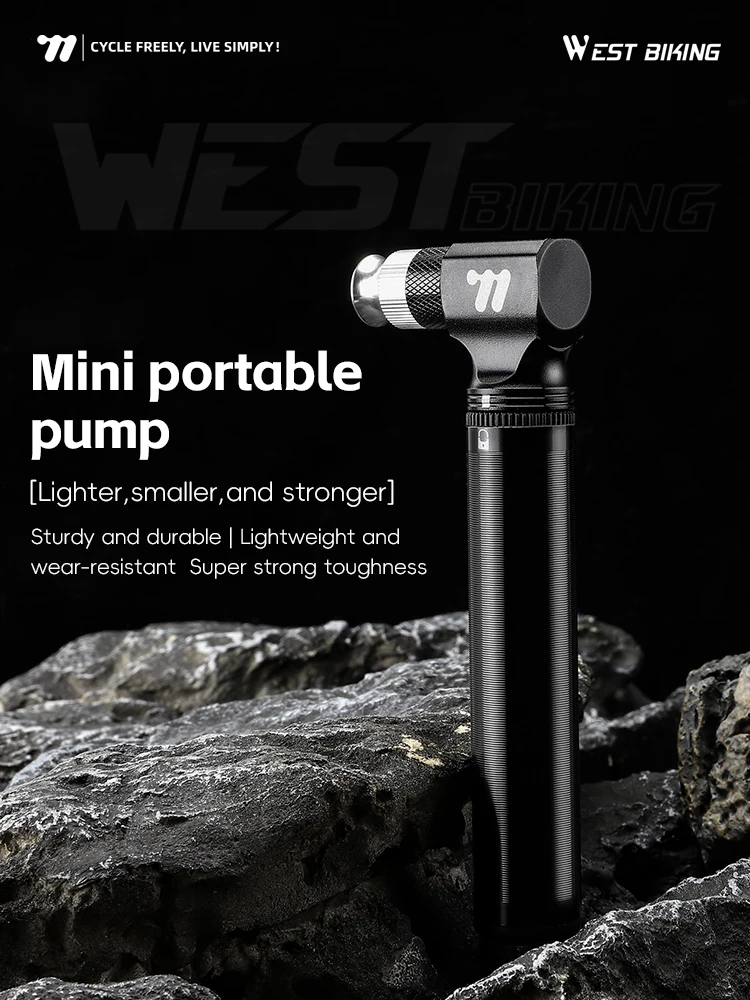 AliExpress West Biking WEST BIKING Mini Bicycle Pump 130PSI Portable Aluminum Alloy Bike Pump for Schrader/Presta Valve MTB Road Bike Accessories