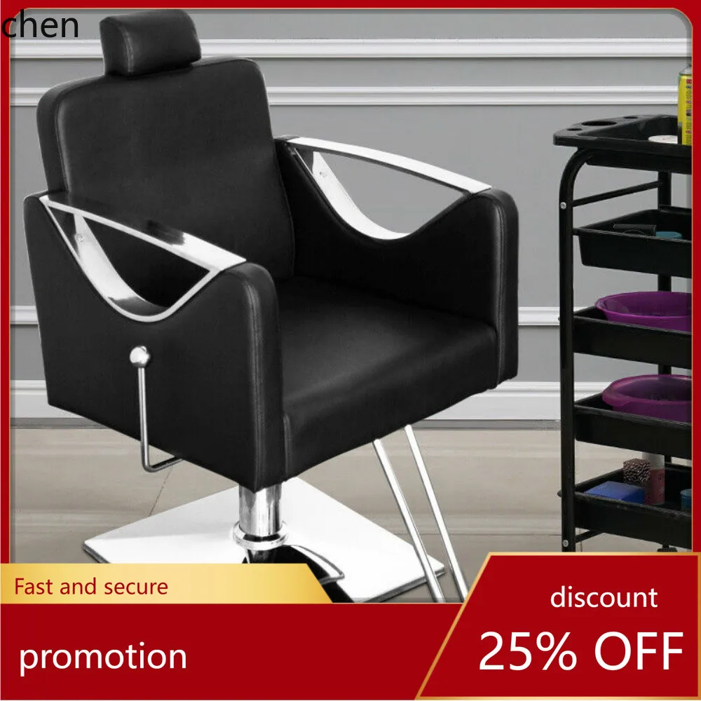 CZ Cross-Border Exclusive Barber Chair Hydraulic Hairdressing Chair Rotatable Reclining Beauty Chair Source Factory Wholesale