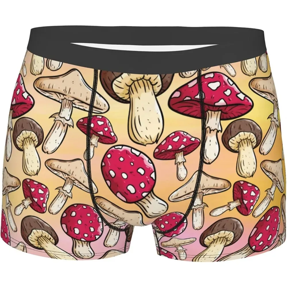 

Men's Boxer Briefs Mushroom Underwear Trunks Soft Stretch Sport Boxer Briefs Fitness for Men Boys Breathbale Underpants for Male