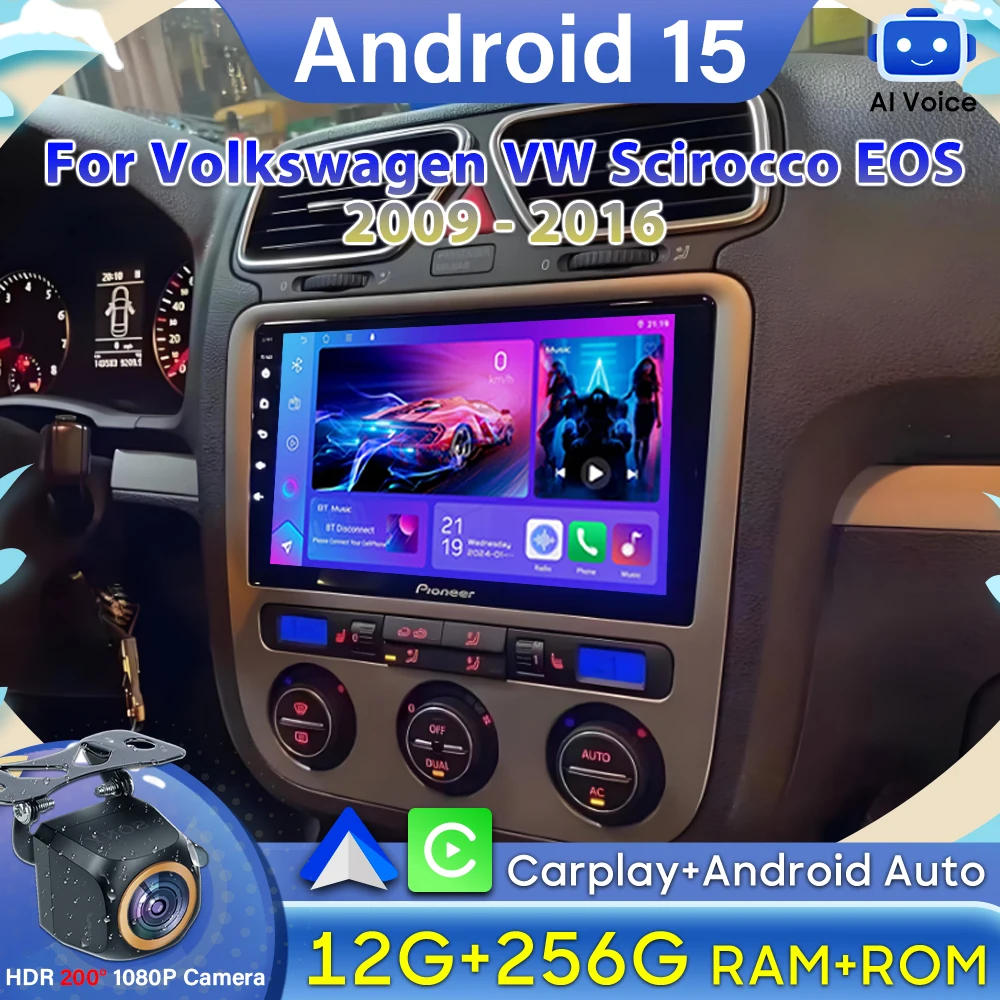 

Carplay Video For Volkswagen VW Scirocco EOS 2009 2010 2011 2012 2013 2015 2016 Android 15 GPS Navigation Car Radio DSP Stereo