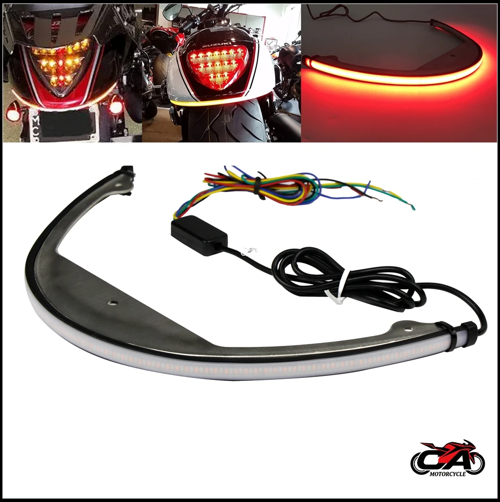 For Suzuki Boulevard M109R M90 Rear Fender Under LED Tail Runing Brake Turn Signal Blinker Lamp Bracket Taillight Kit 2006 -up