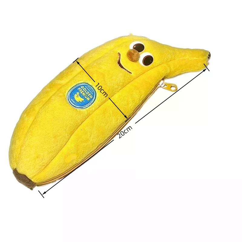 1PC Cute Cartoon Banana Pencil Case, Plush Storage Bag, Makeup Bag, Creative And Humorous Gift, Stationery Bag For School