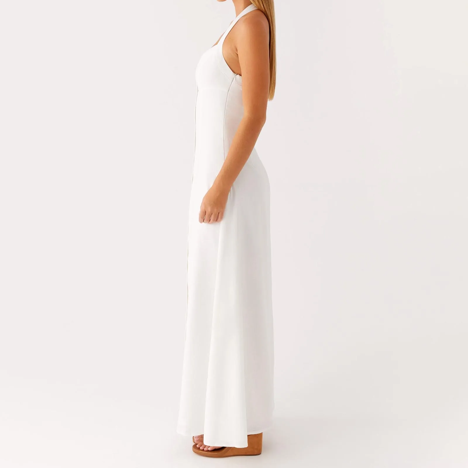 Długa sukienka damska z dekoltem typu halter, bez pleców, zapinana na guziki, sukienka koktajlowa na wakacje na plaży, letnia impreza, do noszenia na co dzień, na zewnątrz.