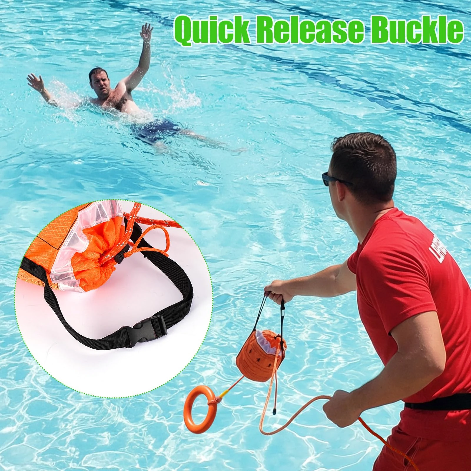 15m Water Rescue Rope Outdoor Floating Rope,anti-drowning Home Swimming Emergency Rescue Lifebuoy Floating Rope Floating Cable