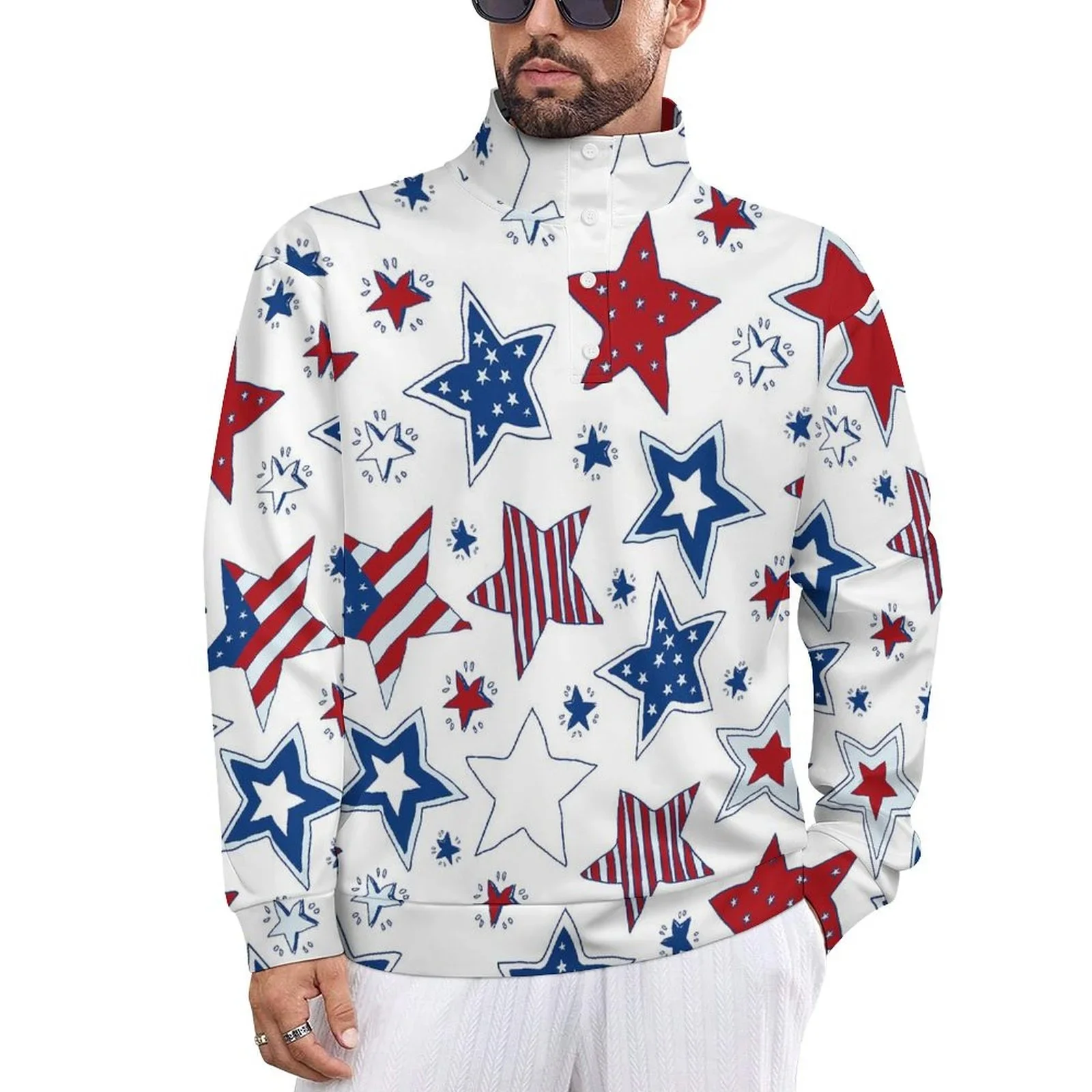 Buysing Men Hoodie 3D Five-pointed Star Pullover Fashion Oversized Sweatshirt Clothing Hoodies Y2K Leisure T-shirts for Men