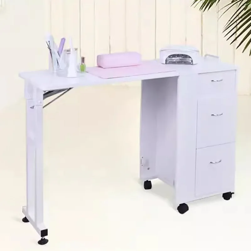 

Modern Manicure Table Beauty Exquisite Manikure Rolling Vanity Table For Makeup Accessories Mesa Manicure Nails Furniture CY50ZJ