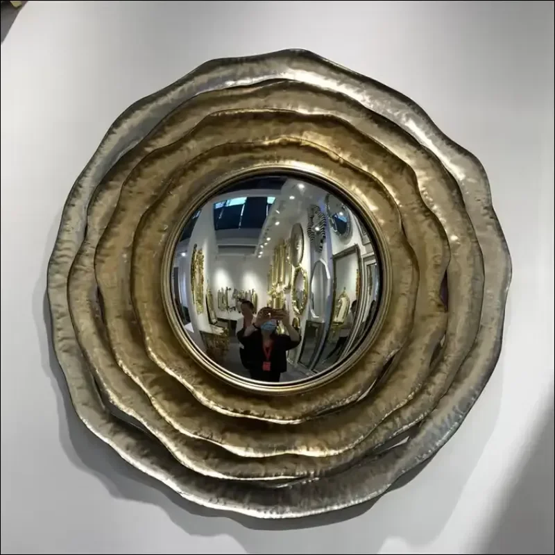 102*102cm Home Wall Mounted Mirror With Round Gold Metal Frame Circle Wall Decor for Bathroom Hallways Living Washroom for