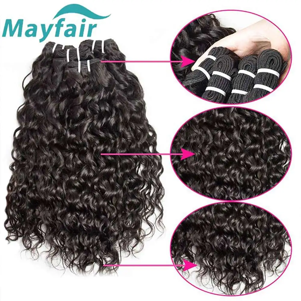 100% Onbewerkte Maleisische Remy Human Hair Weave Extensions Natte En Golvende Haarbundels Cheveux Humain 12a Watergolfbundeldeals