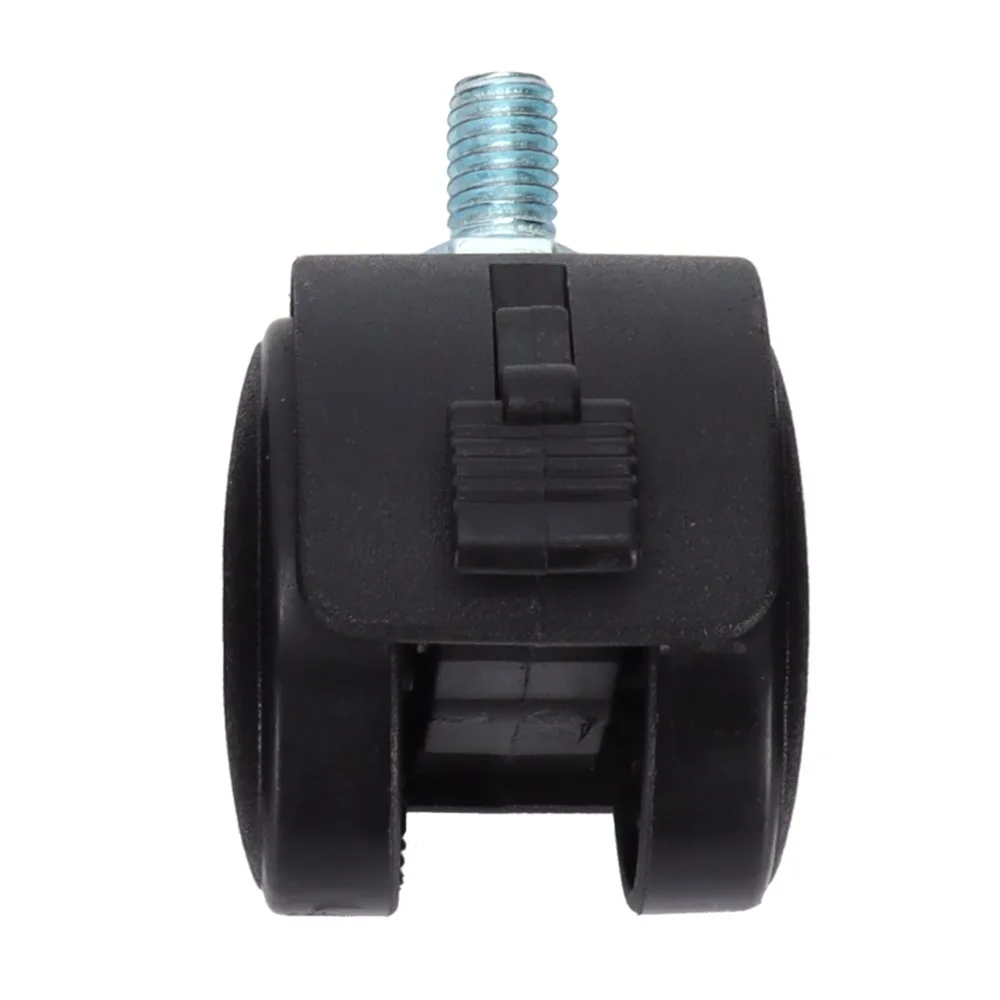 4pcs Cabinet 1.5 Inch Swivel Caster Wheels With Brake Black Locking Caster Wheels Furniture Caster Wheels Cabinet