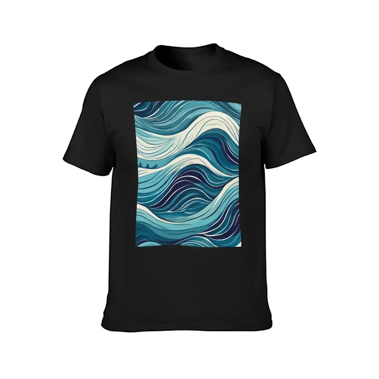 Seamless Wave Symphony: Calming Textile Bliss T-Shirt kawaii clothes plus size tops men t shirt