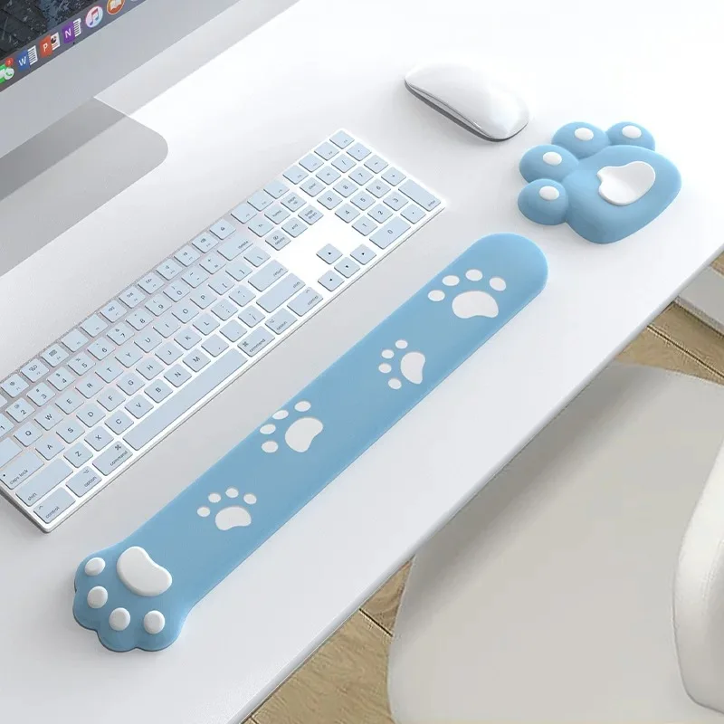 ที่วางมือคีย์บอร์ดกรงเล็บแมว, ผ้าฝ้ายซิลิโคนเมมโมรี่, แผ่นรองข้อมือเมาส์, ที่วางฝ่ามือแบบตั้งโต๊ะ