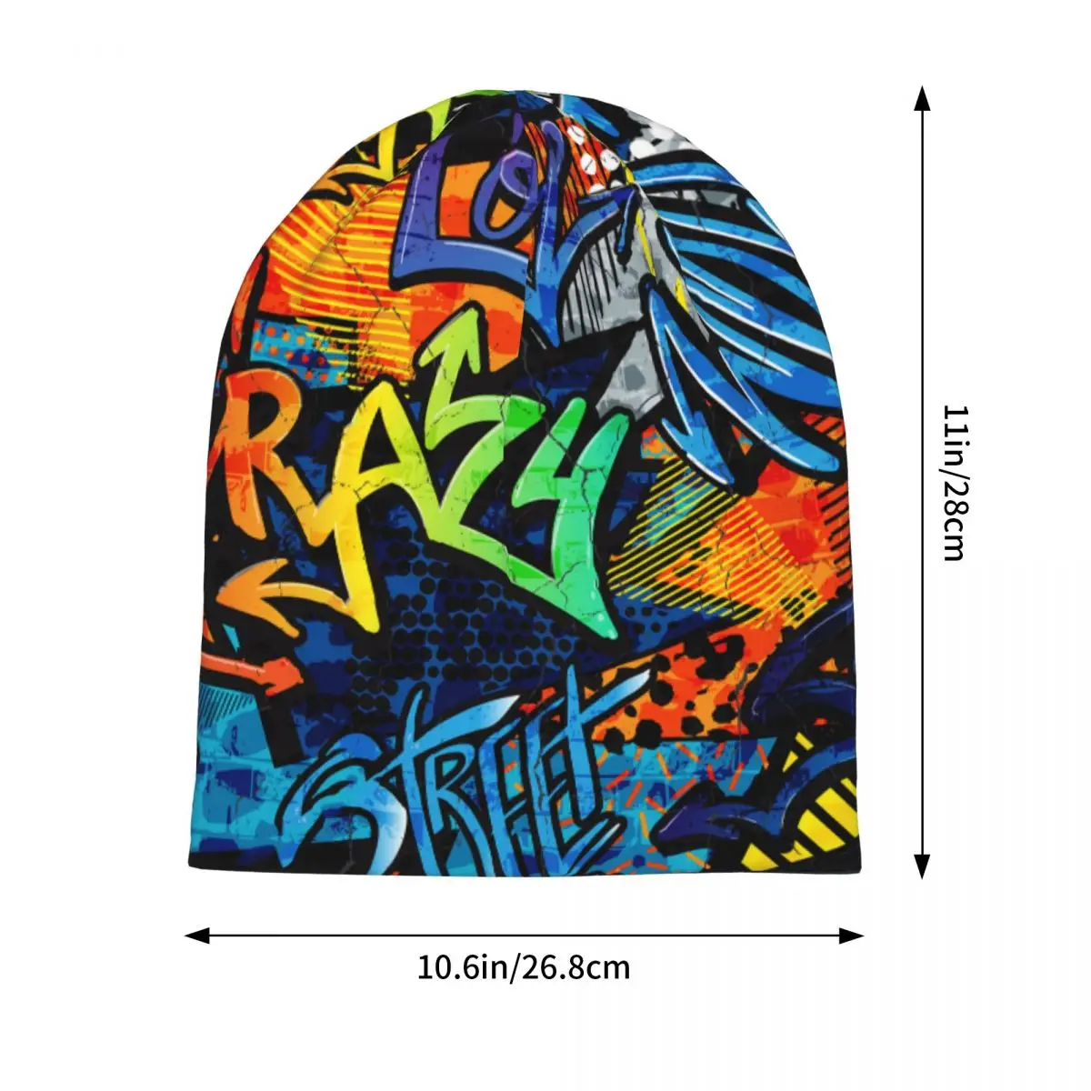 Bonnet Hats Graffiti Art Pattern Men Women\'s Thin Skullies Beanies Hat Graffiti Bricks Paint Drips Words Cap Street Caps