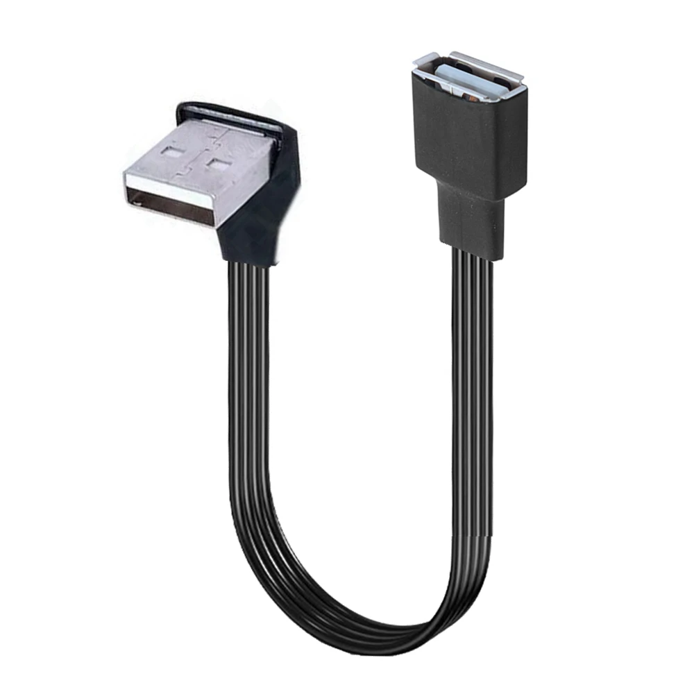 5 سنتيمتر 1 متر 2 متر USB 2.0 ذكر إلى ذكر/أنثى 90 بزاوية تمديد كابل محول USB2.0 ذكر إلى أنثى اليمين/يسار/أسفل/أعلى كابل أسود