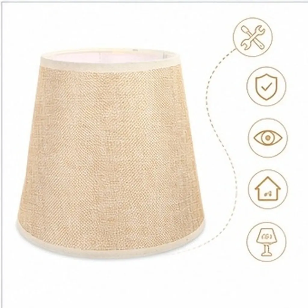 Round Cylinder Table Lamp Shade Linen Fabric Simple Replacement Cover Dustproof Decorative Lamp Shade for Home Office Bedroom