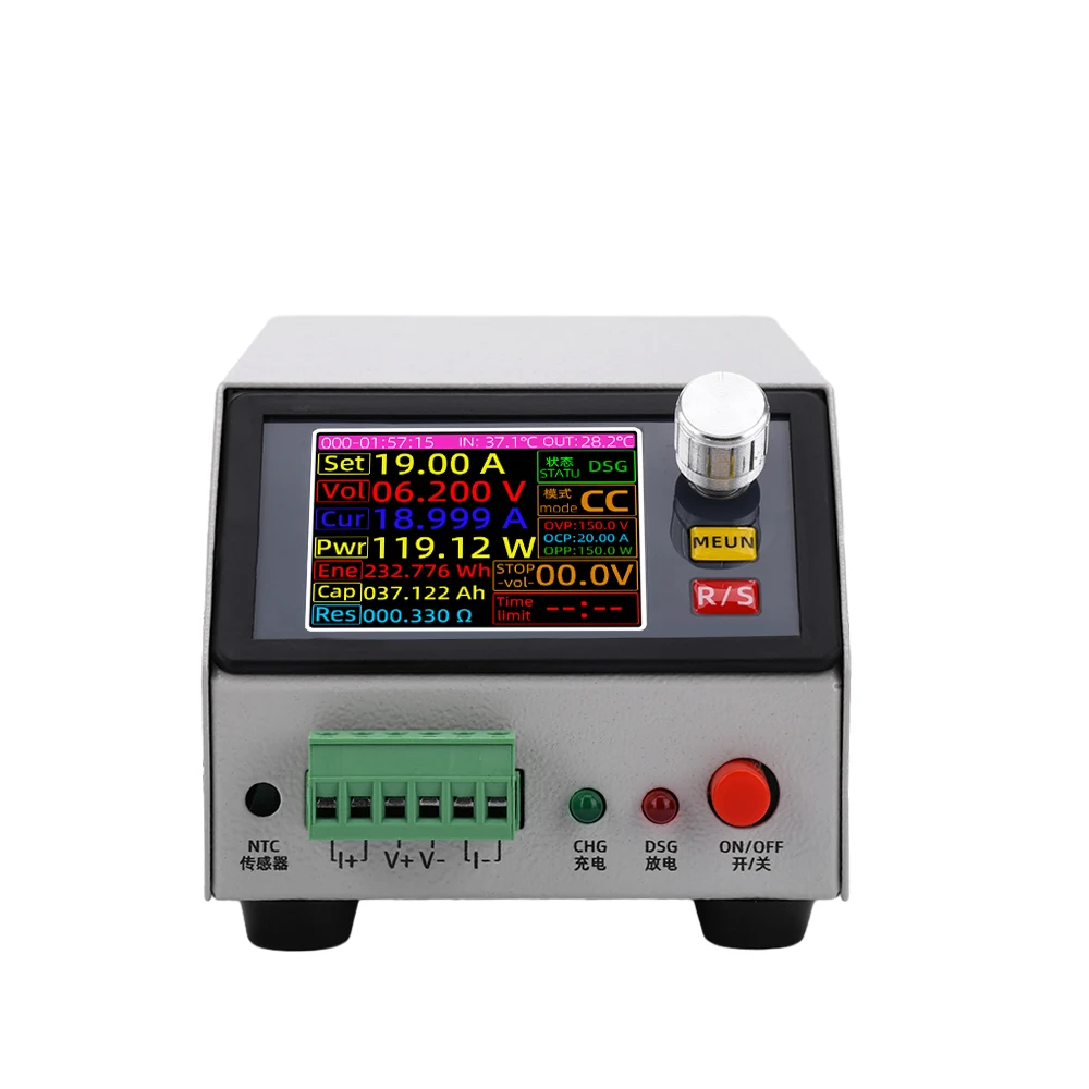 DC 12V 2.4-inch 20A 150W  Battery Capacity Monitor Tester Modes Discharge Meter Constant Current Electronic Load Tool