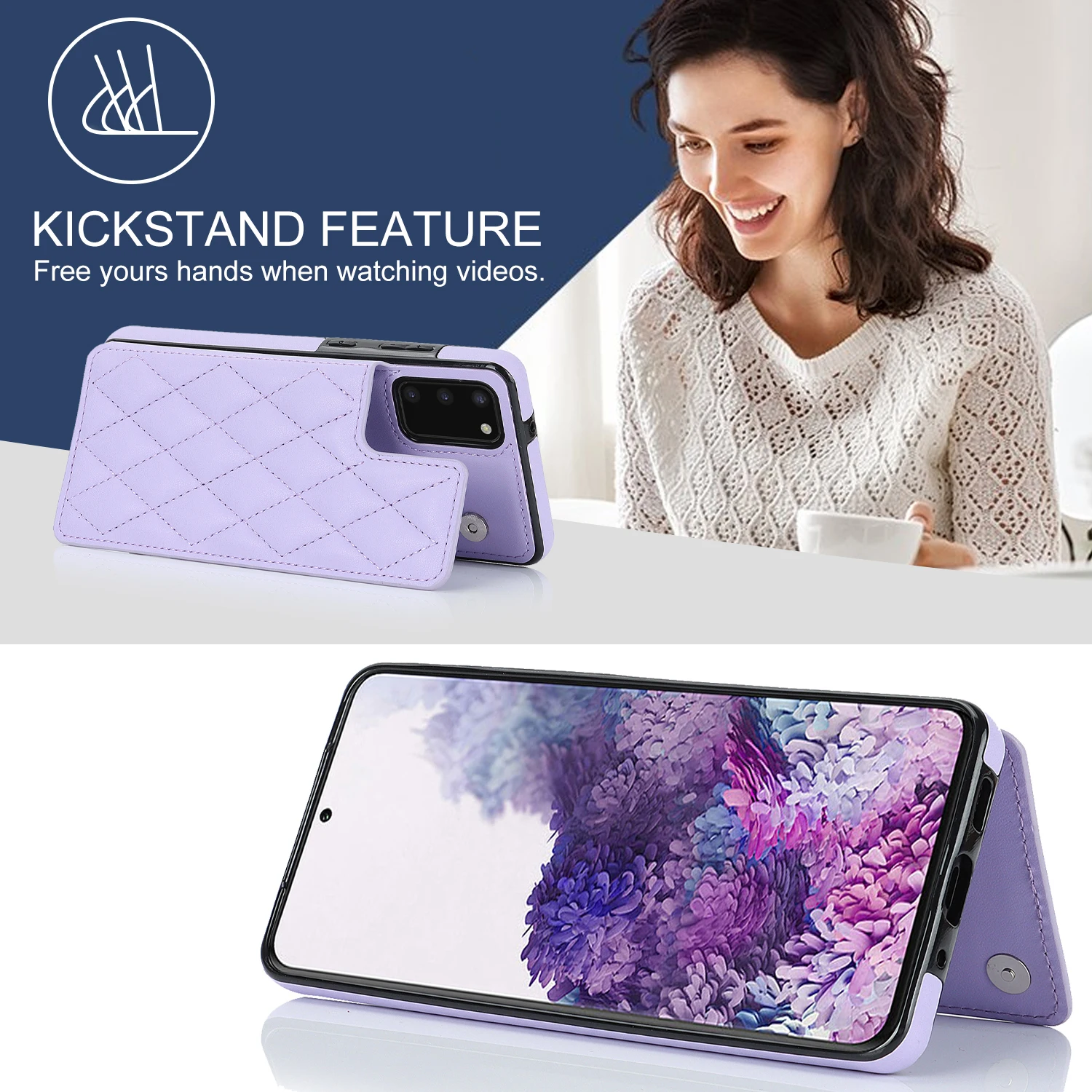Wallet Double Button Small Fragrant Cardslot Magnetic Flip Leather Case For Samsung Galaxy S25 Edge S24 FE S23 Plus S22 Ultra