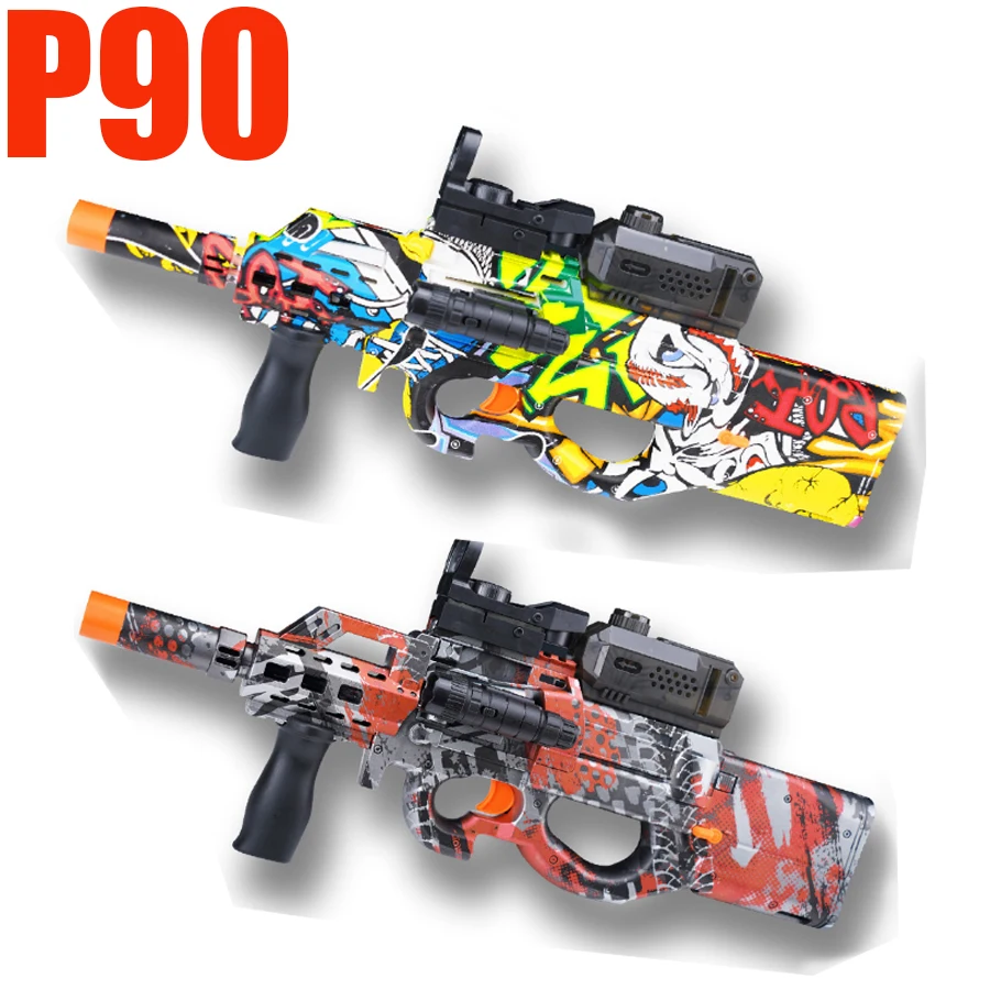 P90 Gel Ball Toy Gunner Self-Integrated 7.4V with USB Charging Cable Outdoor Expansion Suitable for New Year Gifts