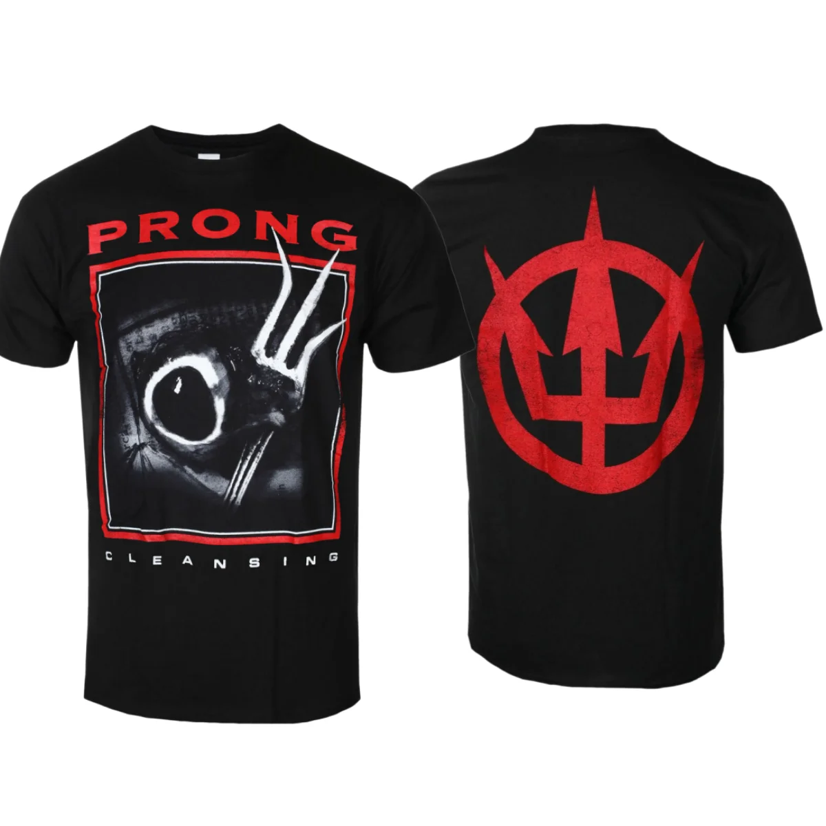 Prong Cleansing Pattern Printing Summer Fashion T-Shirt Men Women Cotton T-shirt Casual Street Classic Band T-shirt