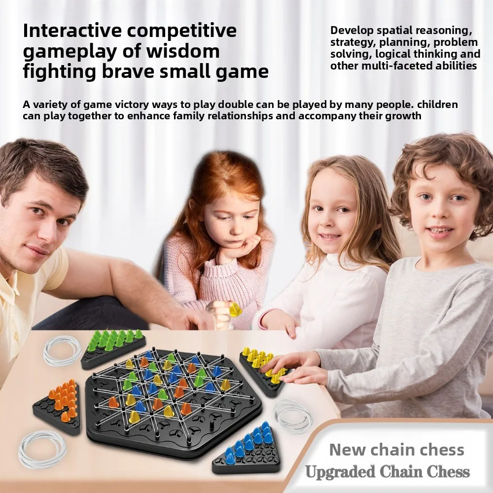 

Desktop puzzle chain game, multiplayer interactive rubber band triangle game, puzzle desktop toy