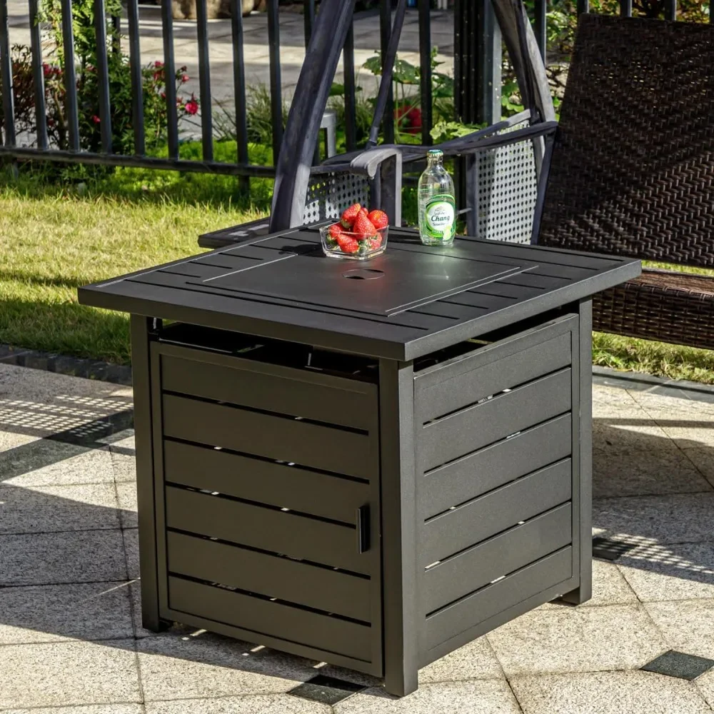 

28-дюймовый стол для костра на пропане, уличные газовые комоды с крышкой и лавовым камнем, камин 50000 БТЕ для столовой, вечеринок на улице, Pat