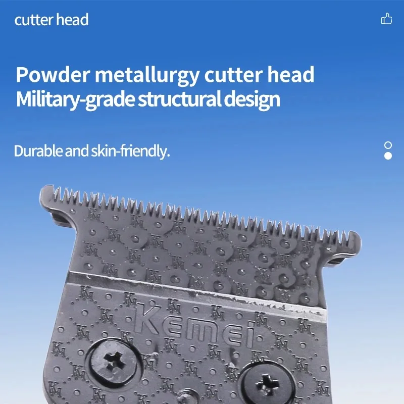 Kemei Zero-Gapped Rechargeable Hair Clippers Professional Cordless Hair Trimmer Electric Hair Cutting Machine Men Safety Razor