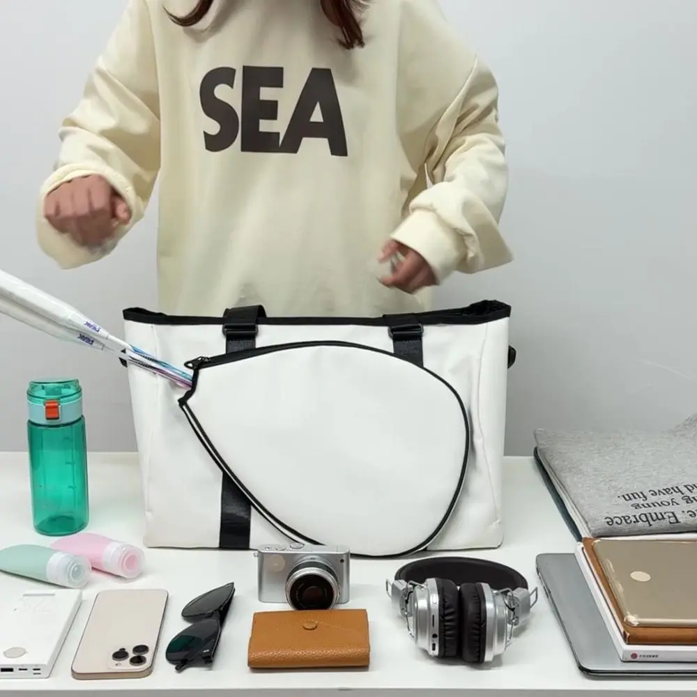 Large Capacity Tennis Racket Bag Adjustable with Handle Tennis Shoulder Bag Multi-layer Beauty Sports Fitness Bag Women Men