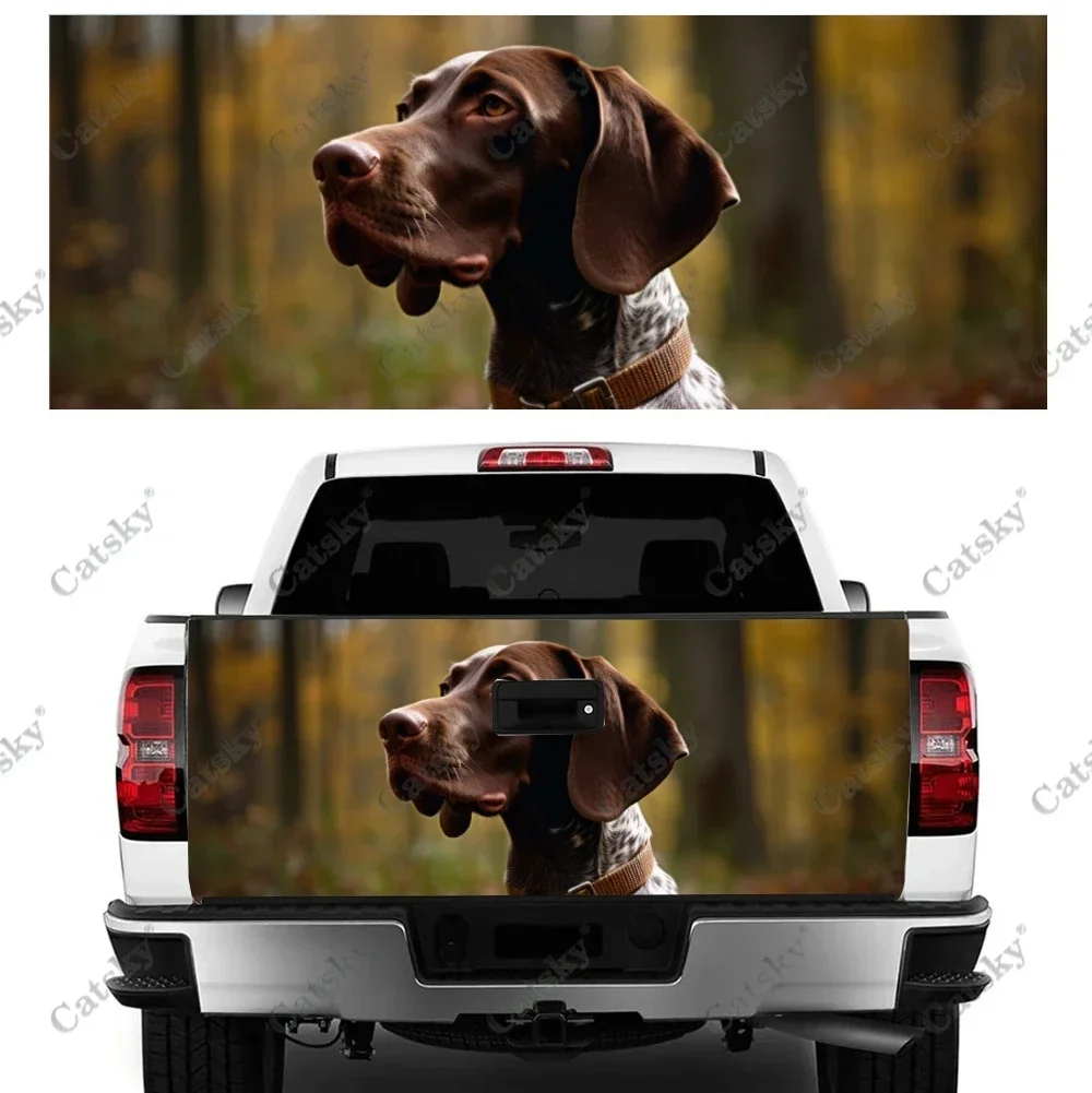 German Shorthaired Pointer Dog Truck Tailgate Wrap Professional Grade Material Universal Fit for Full Size Trucks Weatherproof